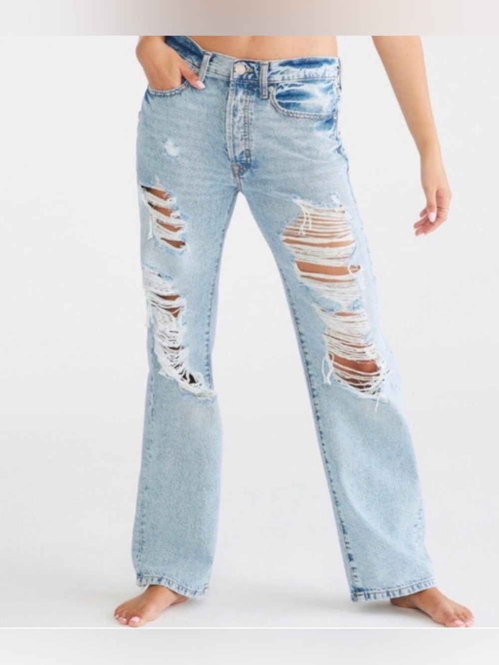New! Aeropostale Baggy Wide Leg Button Fly Low Rise Jeans Womens Size 16